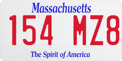 MA license plate 154MZ8