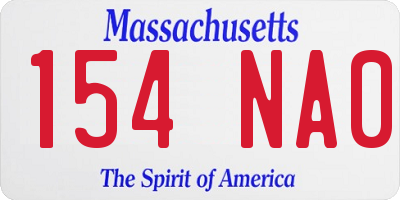 MA license plate 154NA0