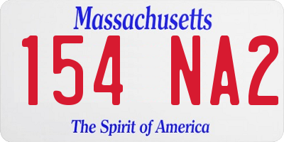 MA license plate 154NA2