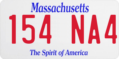 MA license plate 154NA4