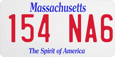 MA license plate 154NA6