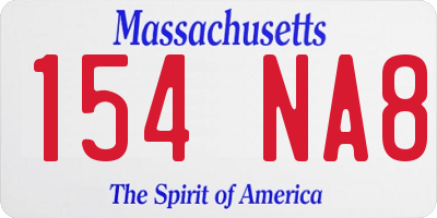 MA license plate 154NA8