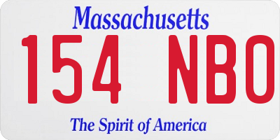 MA license plate 154NB0