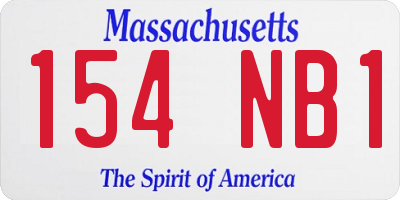 MA license plate 154NB1