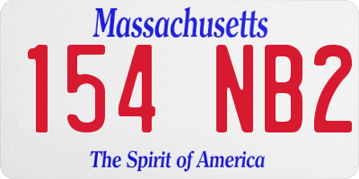 MA license plate 154NB2