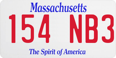 MA license plate 154NB3