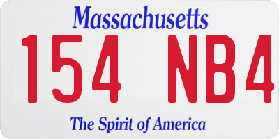 MA license plate 154NB4