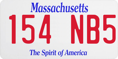 MA license plate 154NB5