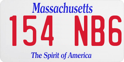 MA license plate 154NB6