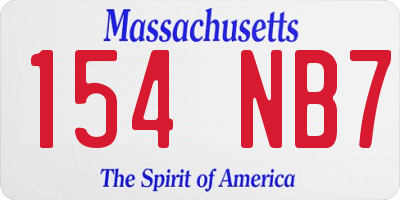 MA license plate 154NB7