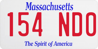 MA license plate 154ND0