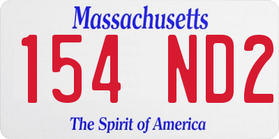 MA license plate 154ND2