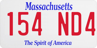 MA license plate 154ND4