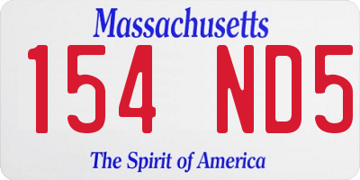 MA license plate 154ND5
