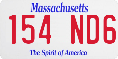 MA license plate 154ND6
