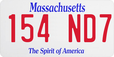 MA license plate 154ND7