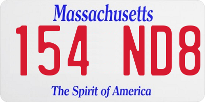 MA license plate 154ND8
