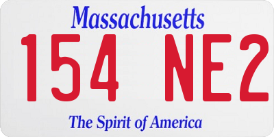 MA license plate 154NE2