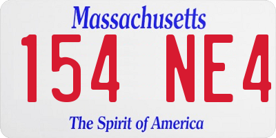 MA license plate 154NE4