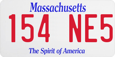 MA license plate 154NE5