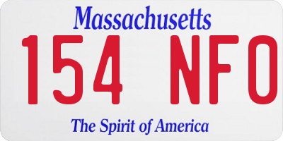 MA license plate 154NF0