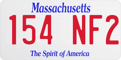 MA license plate 154NF2