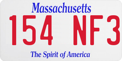 MA license plate 154NF3