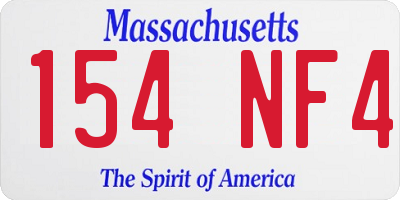 MA license plate 154NF4