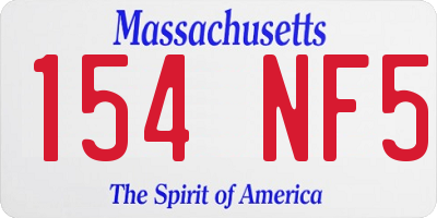 MA license plate 154NF5