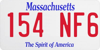 MA license plate 154NF6