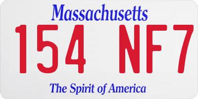 MA license plate 154NF7
