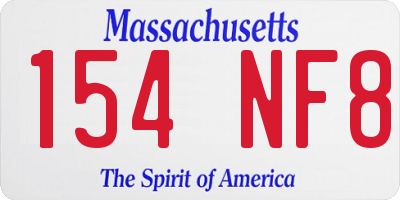 MA license plate 154NF8