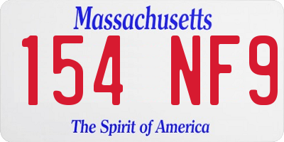 MA license plate 154NF9