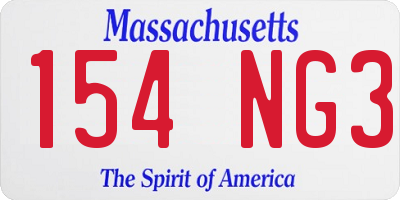 MA license plate 154NG3