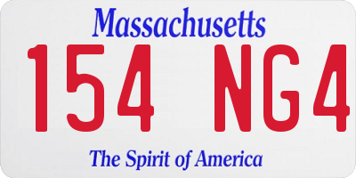 MA license plate 154NG4