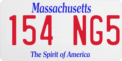 MA license plate 154NG5