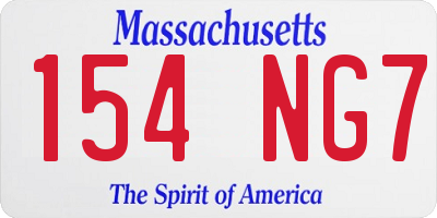 MA license plate 154NG7
