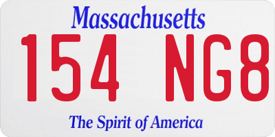 MA license plate 154NG8