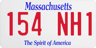 MA license plate 154NH1