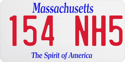 MA license plate 154NH5