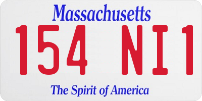MA license plate 154NI1