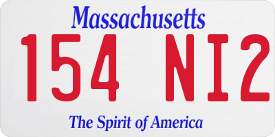 MA license plate 154NI2