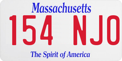 MA license plate 154NJ0