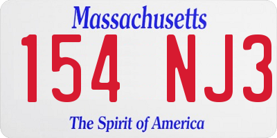 MA license plate 154NJ3