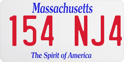MA license plate 154NJ4