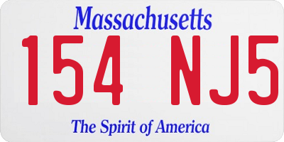MA license plate 154NJ5