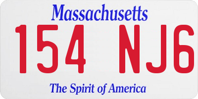 MA license plate 154NJ6