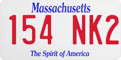 MA license plate 154NK2