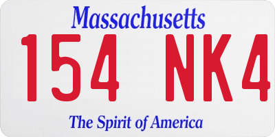 MA license plate 154NK4