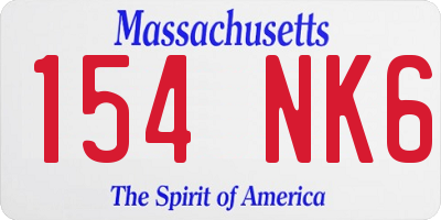MA license plate 154NK6